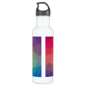 Elegant modern polygonaal gekleurd voeg jouw naam  waterfles  (Achterkant)