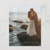 Elegant modern portret foto slaat de datum op briefkaart (Voorkant)