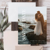 Elegant modern portret foto slaat de datum op briefkaart