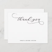 Elegant modern Premium - Dank u wel script Notitiekaartje (Voorkant / Achterkant)