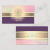 Elegant modern Proesional Gold Stripe Lotus Visitekaartje (Voorkant / Achterkant)