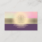 Elegant modern Proesional Gold Stripe Lotus Visitekaartje (Voorkant)
