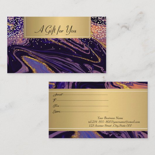 Elegant Modern, Professional Abstract Gold Confett Kortingskaartje (Voorkant / Achterkant)