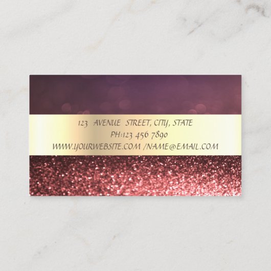 Elegant Modern Professional Bokeh Stripe, Lotus Visitekaartje (Achterkant)