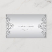 Elegant modern Professional Charming Silver Lace Visitekaartje (Voorkant)