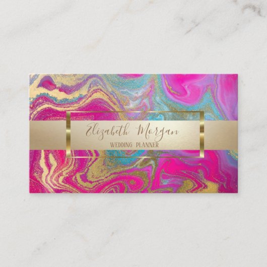 Elegant Modern Professional Colorful Marble, Lijst Visitekaartje (Voorkant)