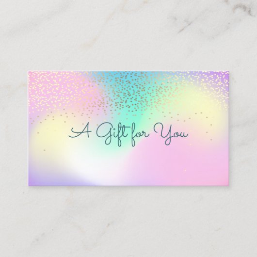 Elegant modern Professional Confetti Holographic Kortingskaartje (Voorkant)