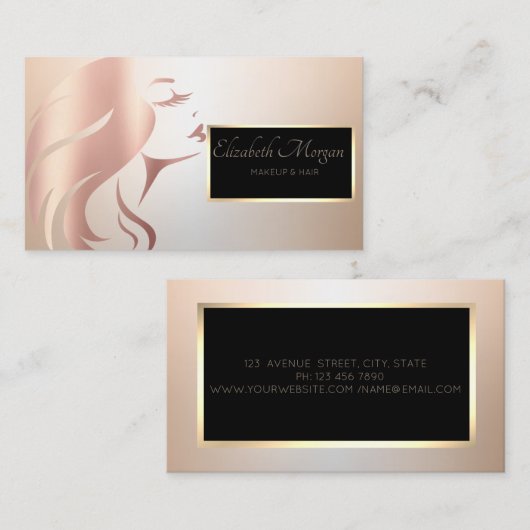 Elegant modern Professional Face Silhouette Visitekaartje (Voorkant / Achterkant)