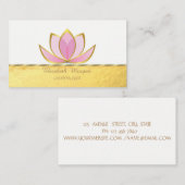 Elegant Modern Professional, Faux Gold Lotus Visitekaartje (Voorkant / Achterkant)
