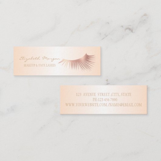 Elegant Modern Professional Faux Lashes Mini Visitekaartje (Voorkant / Achterkant)