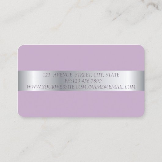 Elegant modern Professional Flamingo Silver Stripe Visitekaartje (Achterkant)