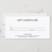 Elegant Modern Professional Gift Certificate (Achterkant)