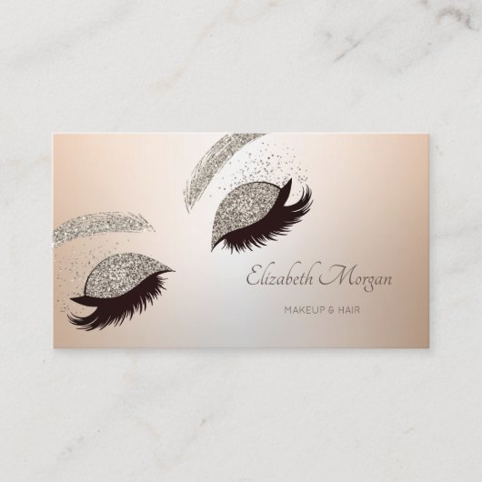Elegant Modern Professional Glitter Faux Lashes Visitekaartje (Voorkant)