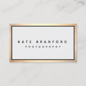 Elegant modern Professional Gold Border grijs Visitekaartje (Voorkant)
