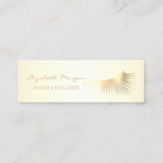 Elegant modern Professional Gold Faux Lashes Mini Visitekaartje (Voorkant)