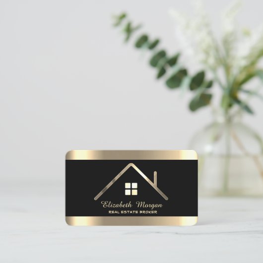 Elegant modern Professional Gold House Road Visitekaartje (Staand voorkant)
