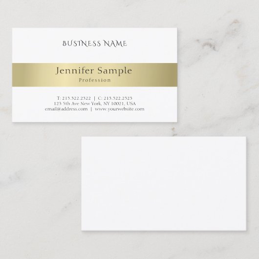 Elegant modern Professional Gold look minimalistis Visitekaartje (Voorkant / Achterkant)