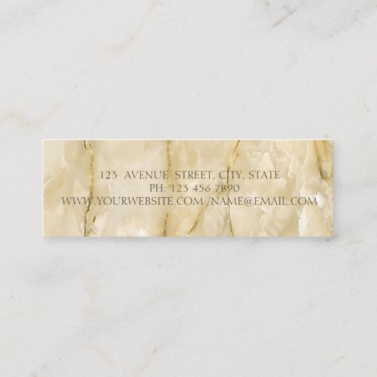 Elegant Modern Professional Gold Marble Mini Visitekaartje (Achterkant)