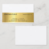 Elegant modern Professional Gold Plain Luxury Chic Visitekaartje (Voorkant / Achterkant)