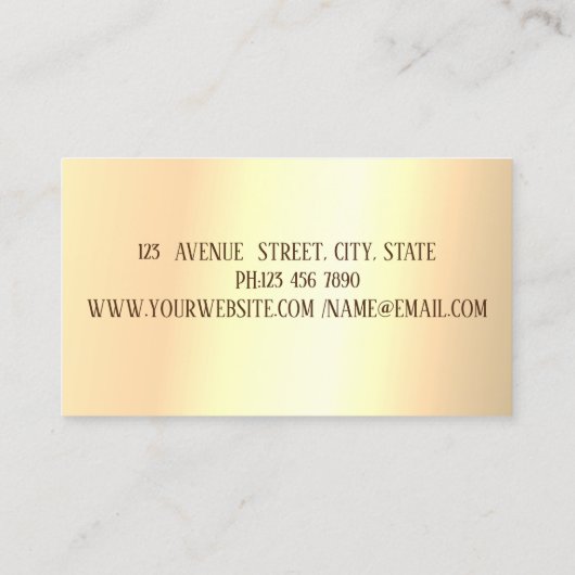Elegant Modern Professional, Gold Stripe Visitekaartje (Achterkant)