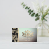 Elegant Modern Professional Gold Swirls, Lotus Visitekaartje (Staand voorkant)