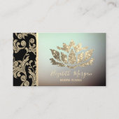 Elegant Modern Professional Gold Swirls, Lotus Visitekaartje (Voorkant)