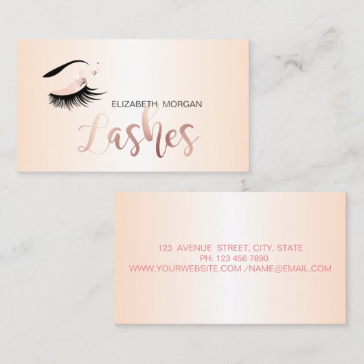 Elegant Modern Professional Lashes Visitekaartje (Voorkant / Achterkant)