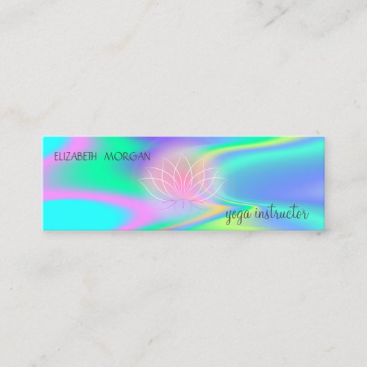 Elegant modern Professional Lotus Holographic Mini Visitekaartje (Voorkant)