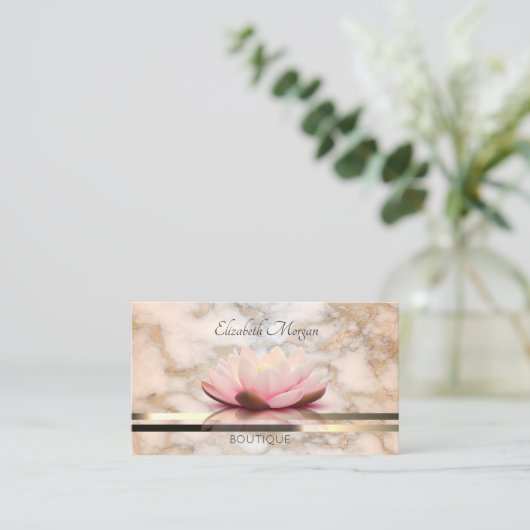 Elegant Modern Professional Luminouse Lotus Marble Visitekaartje (Staand voorkant)