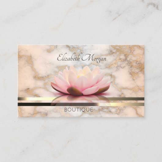 Elegant Modern Professional Luminouse Lotus Marble Visitekaartje (Voorkant)