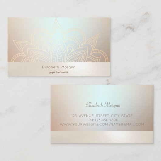 Elegant Modern Professional Mandala Luminous Visitekaartje (Voorkant / Achterkant)