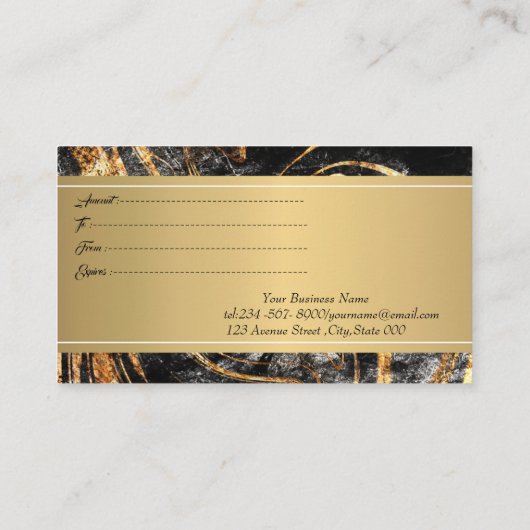 Elegant Modern, Professional Marble Gold Confetti Kortingskaartje (Achterkant)