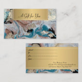 Elegant Modern, Professional Marble Gold Confetti Kortingskaartje (Voorkant / Achterkant)