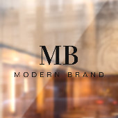 Elegant Modern Professional Minimal Monogram Windo Raamsticker (Vel 2)