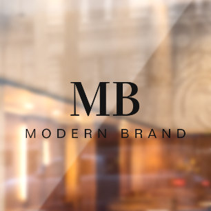 Elegant Modern Professional Minimal Monogram Windo Raamsticker