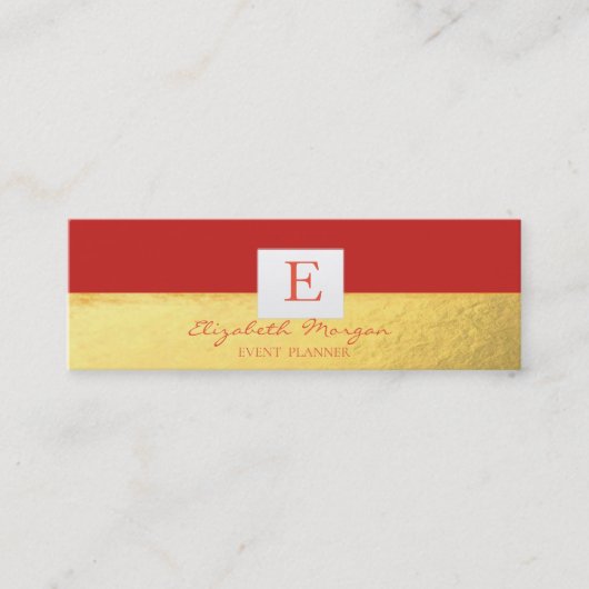Elegant modern Professional Monogram Gold Mini Visitekaartje (Voorkant)