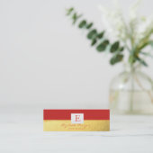 Elegant modern Professional Monogram Gold Mini Visitekaartje (Staand voorkant)