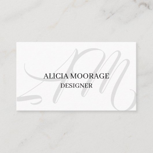 Elegant modern Professional Monogram Visitekaartje (Voorkant)