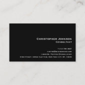 Elegant modern Professional Plain Black Minimalist Visitekaartje (Voorkant)