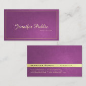 Elegant modern Professional Red Violet Gold Plain Visitekaartje (Voorkant / Achterkant)