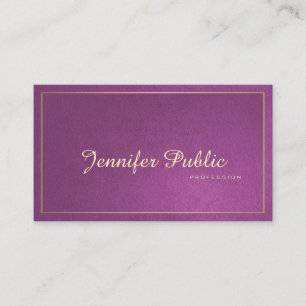 Elegant modern Professional Red Violet Gold Plain Visitekaartje