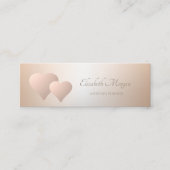 Elegant modern Professional Roos Gold Hearts Mini Visitekaartje (Voorkant)