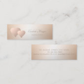 Elegant modern Professional Roos Gold Hearts Mini Visitekaartje (Voorkant / Achterkant)