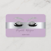 Elegant Modern Professional Silver Glitter Lashes Visitekaartje (Voorkant)
