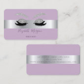 Elegant Modern Professional Silver Glitter Lashes Visitekaartje (Voorkant / Achterkant)
