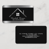 Elegant Modern Professional Silver House Roof Visitekaartje (Voorkant / Achterkant)