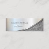 Elegant Modern Professional Silver Marble Mini Visitekaartje (Voorkant)