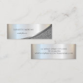 Elegant Modern Professional Silver Marble Mini Visitekaartje (Voorkant / Achterkant)