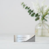 Elegant Modern Professional Silver Marble Mini Visitekaartje (Staand voorkant)