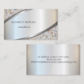 Elegant Modern Professional Silver, marmer Visitekaartje (Voorkant / Achterkant)